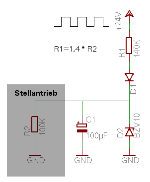 Schaltskizze zur Pulsweitenmodulation